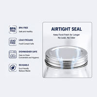 Ensemble de bocaux en verre transparent personnalisables, sans BPA, pour le stockage des aliments, à large ouverture, pour cornichons, miel, confiture, bocaux de conserve