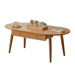 Tavolino in legno massello in stile nordico piccolo appartamento soggiorno semplice in legno di ciliegio con tavolino a cassetti