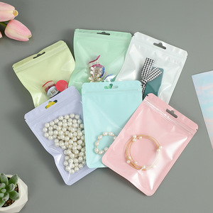 <b>PVC</b> Transparent Jewelry Bags Reusable With Zipper For Travel Storage One Size Rectangular Pink Purple Misty Blue Green Yellow - Product Image 1