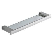 Accessoires de salle de bain, étagère de rangement murale d'angle moderne en acier inoxydable finition chromée, durable, à un seul niveau, pour la douche, hôtel