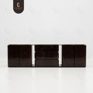 Meuble TV moderne et personnalisé de luxe Ensemble de support TV Table <span class=keywords><strong>en</strong></span> marbre Basses Mobilier de salon <span class=keywords><strong>Console</strong></span> TV <span class=keywords><strong>en</strong></span> <span class=keywords><strong>bois</strong></span> de noyer avec rangement - Product Image 3