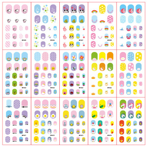 สติ๊กเกอร์ติดเล็บลายการ์ตูน รูปทรงกลม 2 มิติ แบบติดเอง ปลอดสารพิษ สำหรับงานศิลปะ บรรจุภัณฑ์กระดาษแข็ง - Product Image 4
