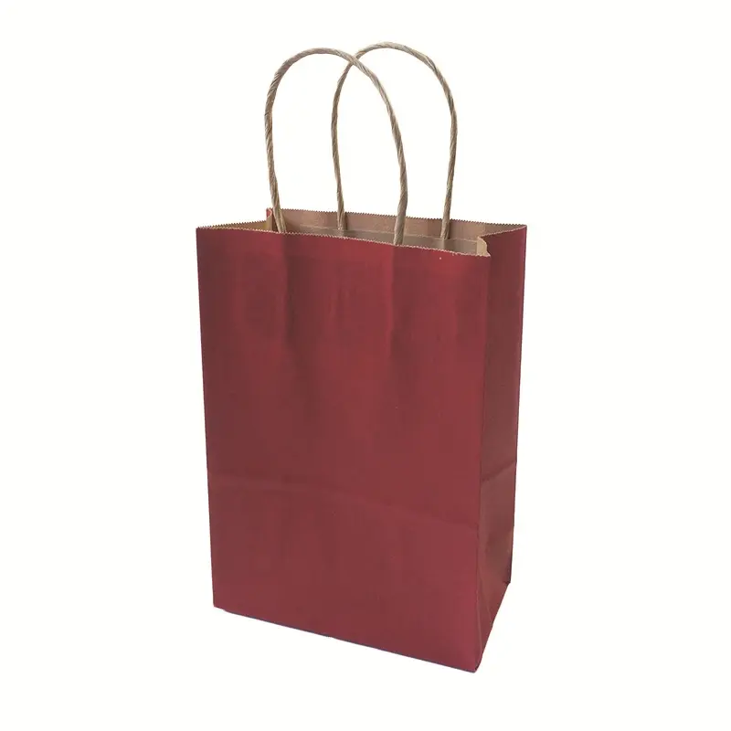 रूईपैक ओम कस्टम लाल रंग खाली लोकप्रिय फैशनेबल क्राफ्ट पेपर उपहार बैग निर्माता/थोक
