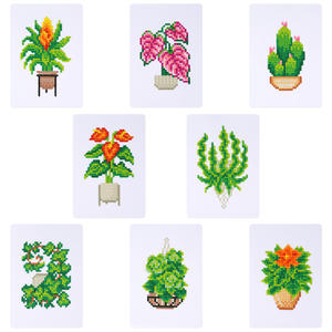 Popular 8 Uds 5d Mini <span class=keywords><strong>pintura</strong></span> de diamantes plantas en maceta personalizadas plantas verdes pequeños Kits de <span class=keywords><strong>pintura</strong></span> de diamantes para niños decoración del hogar - Product Image 4