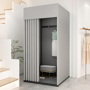 Detachable and Removable Simple Portable Folding <b>Square</b> Black <b>Gold</b> <b>Frame</b> Clothes Shop Fitting Room and Dressing Room - Product Image 1