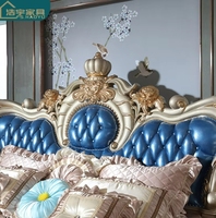 Französisch European King Leder bett, Schlafzimmer möbel Set Luxus King Size Schlafzimmer möbel Leder Schlafzimmer Set Luxus