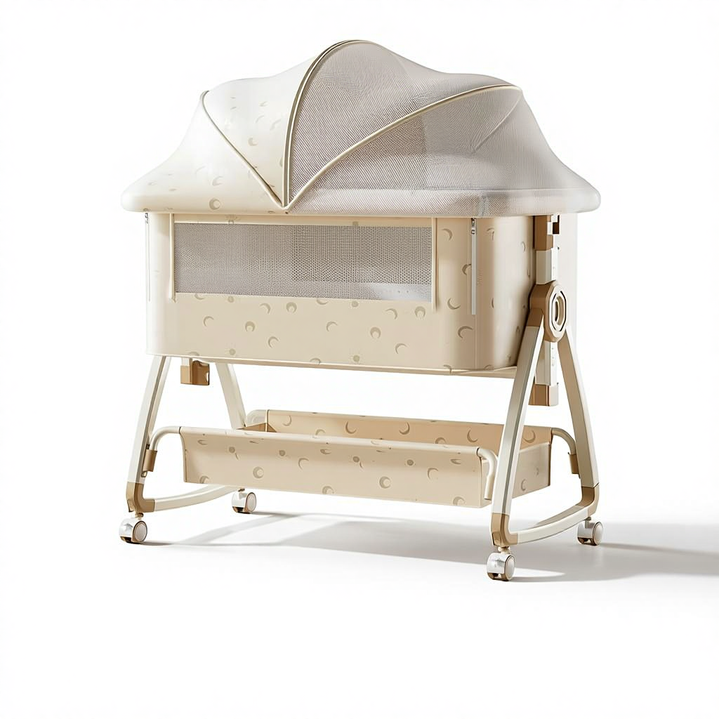 ORANGLES Portable Folding Baby Bed for Newborns & Toddlers – Height Adjustable Baby Crib with Mosquito Net for Home & Travel - high resolution display - Image 2 of 4 | perfect for office | California | Free Shipping ORANGLES