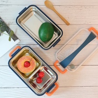 Bobwin — boîte à Lunch Lunch européenne, boîte de rangement des aliments frais micro-ondable en acier inoxydable