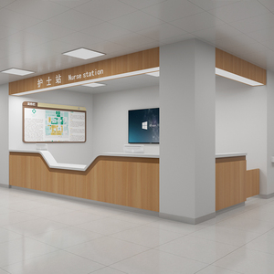 Balcão de Recepção Hospitalar, Balcão de Recepção Médica, Estação de Enfermagem de Clínica, Balcão de Recepção em Aço Inoxidável com Design Personalizado - Product Image 3