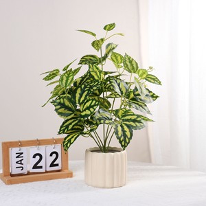 Plante artificielle de lierre vert en pot, petit bouquet, décoration intérieure, matériau PVC/PU - Product Image 1