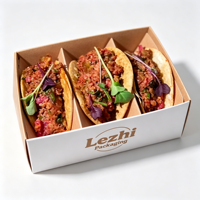 Maßgefertigte Öko-Takeout-Verpackung für Fast Food, Nachos, Burritos, Tacos, Wrap-Halter, Familien-Sharing-Box mit Modularen Fächern aus Papier