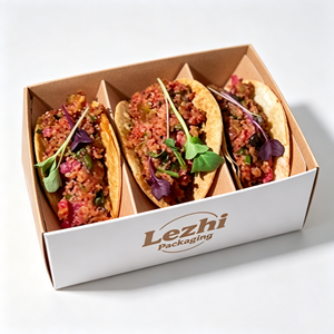Envase Ecológico Personalizado para Comida Rápida para Llevar, Soporte para Nachos, Burritos, Tacos y Wraps, Caja Modular de Papel con Compartimentos para Compartir en Familia - Product Image 3