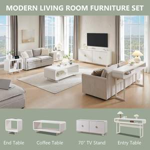 <span class=keywords><strong>Buffet</strong></span> moderne <span class=keywords><strong>de</strong></span> grande taille, armoire <span class=keywords><strong>de</strong></span> rangement, 4 portes, étagères réglables, bois courbé, bar à café, gain <span class=keywords><strong>de</strong></span> place, multifonction - Product Image 5