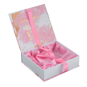 Hair Bundles Packaging Box Extension Bags with Satin Bonnet Hair Extension Braid Gift Storage Box with Ribbon Closure for Wig
