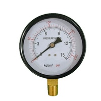 Manomètre à pression sec universel 100 mm à entrée par le bas 0-15 Kg/cm² et 0-200 Psi, manomètre à boîtier en fer pour compresseur d'air