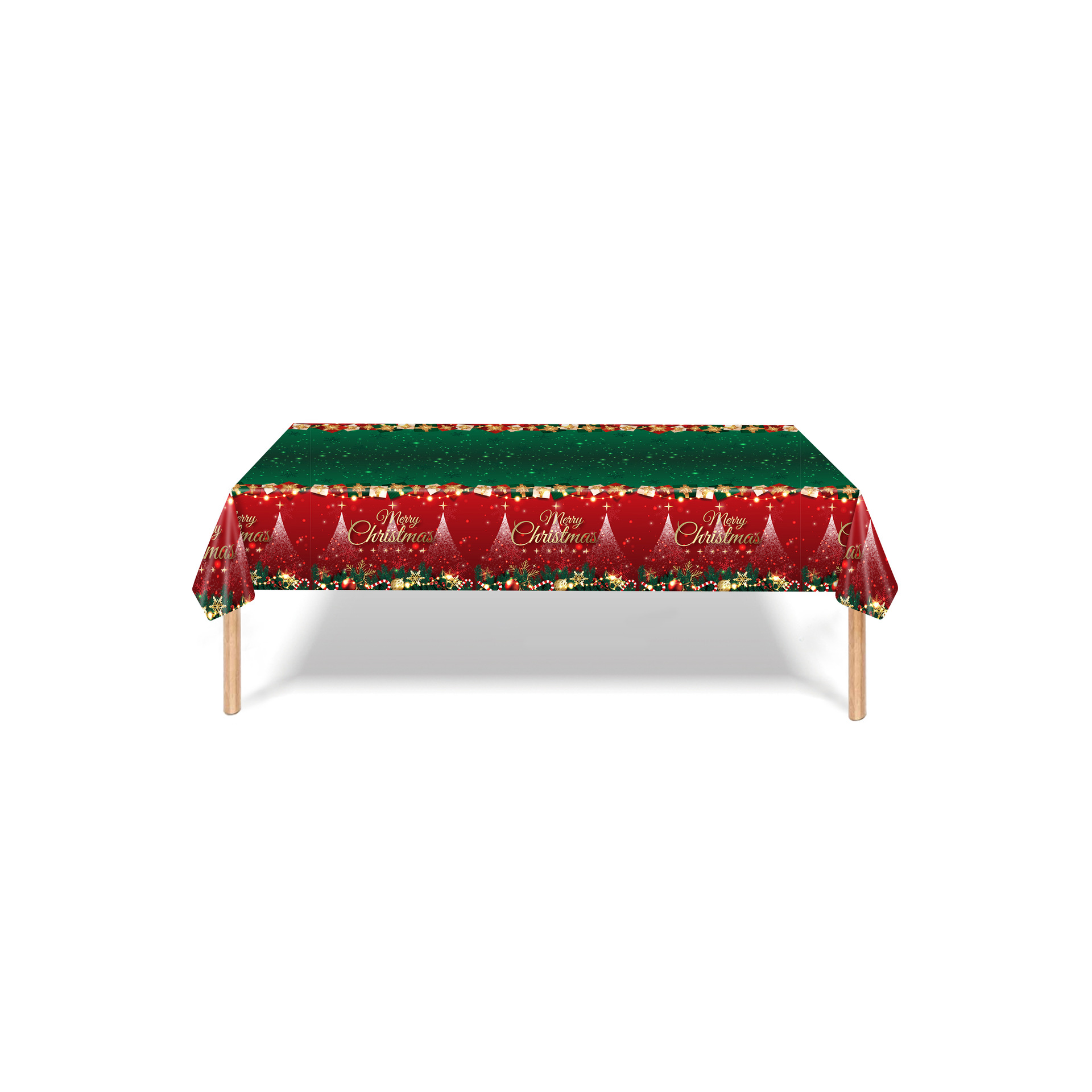 Red and Green Christmas Tablecloth 137*274CM