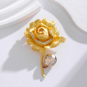 Spilla rosa da donna con petto di fiori esagerato medievale, spilla Bouquet in lega di fiori di fascia alta - Product Image 6