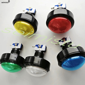 Selubung pemutar mesin Video Game, tombol tekan bercahaya LED bulat DC12V 60MM, selubung pemutar koin metode pembayaran - Product Image 5