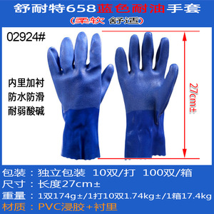 Gants de sécurité Shunet 658 bleus en PVC texturé avec micro-diamants en relief antidérapants à usage général - Product Image 3