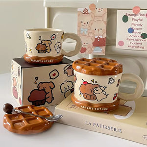 Cute Cartoon Design Bread Dog Ceramic <b>Mug</b> Lid High-Looking Business Gifts Eco-Friendly Customizable Home Office Use - Product Image 3