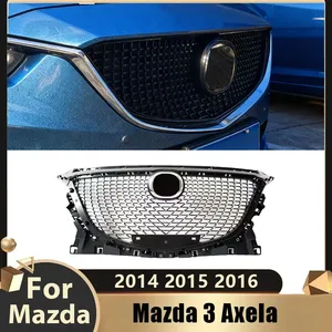 ตะแกรงหน้า StarNav สำหรับ Mazda 3 Axela ปี 2014 2015 2016 แบบ Racing สีดำ สำหรับกันชนหน้า ช่องดักอากาศ ฝากระโปรงหน้า ตะแกรงหม้อน้ำ - Product Image 2