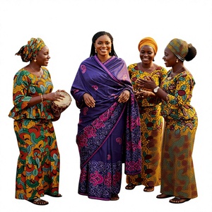 Tela de Voile de Algodón 100% Bordada con Flores, 5 Yardas, con Acentos de Pedrería, Estilo Étnico Tradicional para Confección de Vestidos Laffaya - Product Image 1