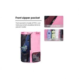 Promotion Custom Logo Nylon Swimming and Gym <b>Backpack</b> with Wet Pocket Mesh <b>Drawstring</b> Waterproof Feature for Beach and Pool - Product Image 3