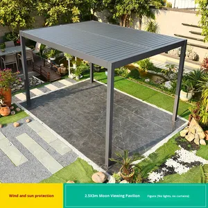 Pavillon électrique extérieur personnalisable Gazebo de loisirs Nature <span class=keywords><strong>bois</strong></span> parasol <span class=keywords><strong>auvent</strong></span> pour jardin Villa cour terrasse véranda - Product Image 6
