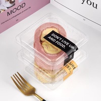 Großhandel Cake Roll Verpackungs box Transparente Einweg Tiramisu Dessert Napoleon Slice Cake Box Gebäck behälter mit Deckel