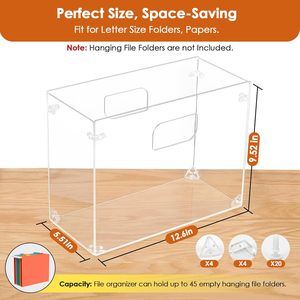 Xách tay rõ ràng Acrylic Máy tính để bàn treo tập tin tổ chức Hộp Thư Kích thước thùng xử lý văn phòng nhà sử dụng Rack hiển thị các tập tin tài liệu - Product Image 6
