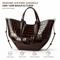Sac fourre-tout en cuir véritable gaufré crocodile entièrement personnalisable pour femme, grande capacité, sac à main épaule, sac de travail pour le bureau