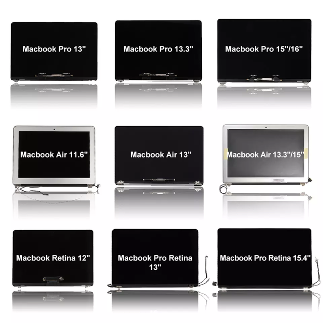 Display Screen Assembly Hot All 13.3 15.4 16 Inch Model LCD for Macbook Pro Air Retina A1502 A1466 A1398 A1707 A1708 A2337 A2179