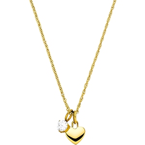 Collar con Colgante <span class=keywords><strong>de</strong></span> Corazón y Cristal Inspirado en Hawái, Chapado en Oro Rosa, Acero Inoxidable, Joyería Impermeable - Product Image 2