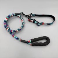 Collier pour chien moderne rembourré et réfléchissant de 2,5 cm de large, durable, pour chiens de taille moyenne/grande, avec laisse élastique de 130-170 cm, anti-traction, équipement de promenade 100% efficace