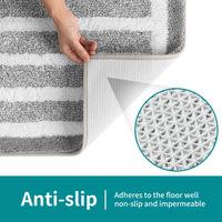 Tapis de salle de bain en polaire Cake Fleece, rectangulaire, rayé, antidérapant, absorbant, pour la maison
