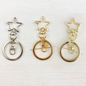 Vàng Sao Trái Tim Thiết Kế Mùa Xuân Snap <span class=keywords><strong>Keychain</strong></span> Số Lượng Lớn Clasp Clip Sáng Tạo Ngôi Sao Năm Cánh Trái Tim Treo Khóa Vòng Chìa Khóa Tự Làm Kim Loại Móc Chìa Khóa - Product Image 6