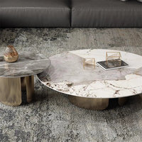 Ensemble de table basse en pierre minimaliste, durable, écologique et haut de gamme, mobilier de salon moderne de luxe léger