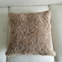 Oreillers carrés en laine bouclée de mouton naturelle de luxe, moelleux, doux, respectueux de l'environnement, pour la maison et l'hôpital, design patchwork uni