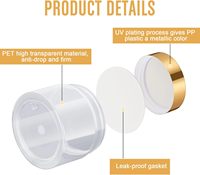 Bocaux de rangement en plastique blancs de luxe de 16 oz à large ouverture, vides, pour cosmétiques et poudres, avec couvercle à vis électroplaqué or