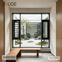 Fenêtre extérieure en aluminium JOUGE multi-niveaux avec moustiquaire intégrée, série 120, paroi de 1,8 mm, bande thermique de 44 mm pour maison de maître