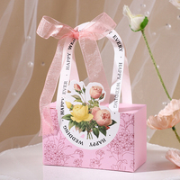 Boîte de papier cadeau bonbon faveurs de mariage personnalisées pour emballage, boîte cadeau de retour d'invité avec ruban, boîte en carton de demoiselle d'honneur