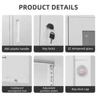 Archivador moderno de acero con cerradura de 5 cajones, estantes ajustables, corto y fino con puerta para almacenamiento de muebles de oficina