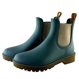 أحذية مطر نسائية عصرية بتصميم تشيلسي مطبوعة فنيًا من البولي فينيل كلوريد المقاوم للماء لجميع المواسم للصيد والأنشطة الخارجية وعمال الحدائق - Product Image 3