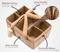 Organisateur de couches en polyester bouclé Teddy pour table à langer, panier de rangement pour lingettes, cadeau pour baby shower, organisateur de voiture