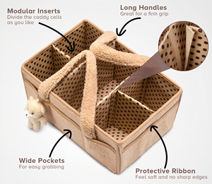 Organizador de Pañales de Poliéster con Diseño de Peluche para Cambiador, Cesta de Almacenamiento para Toallitas, Regalo para Baby Shower, Organizador de Auto - Product Image 2