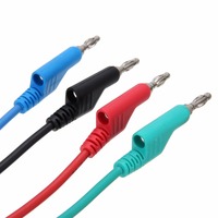 Câble de test avec connecteur banane 4 mm empilable, en laiton nickelé, isolé en PVC, 18 AWG