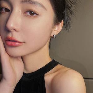 2025 Luxury Purple French <b>Stud</b> Earrings Women High-End Niche Design Compact Exquisite Party Accessory New Trendy Zircon Gold - Product Image 4