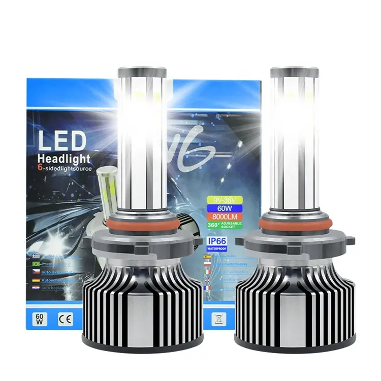 Nouveau Design XOVY N6-9005 lumières Auto Led, ampoule frontale 6 côtés, phares de voiture, vente en gros