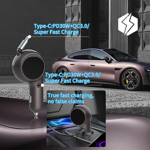 Productos en Tendencia 2025: Cargador Portátil para Auto con Cables Retráctiles Tipo-C PD30W+QC3.0/Súper Rápido para iPhone 16 - Product Image 4
