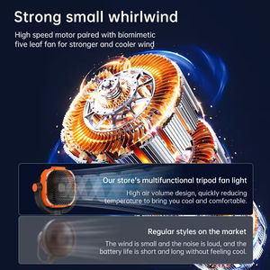Ventilateur d'extérieur portable à batterie lithium 20000 mAh, ventilateur solaire portable pour le camping en plein air - Product Image 2